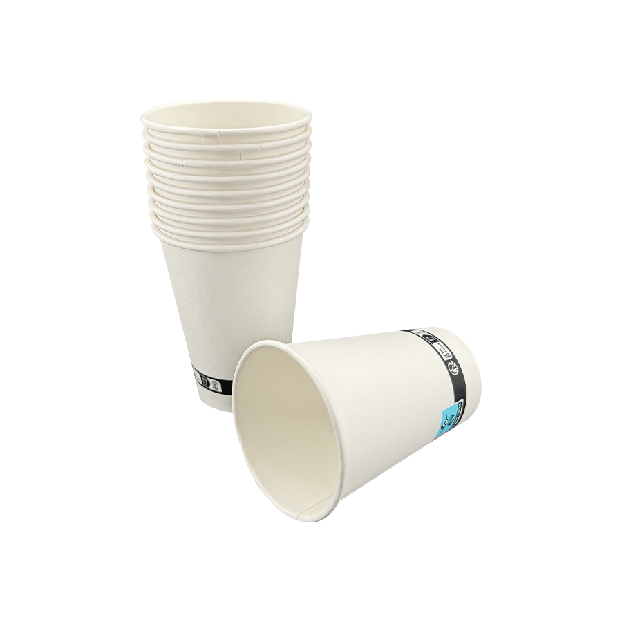 7.5oz Cupáin Páipéar Bán Indiúscartha Balla Aonair
